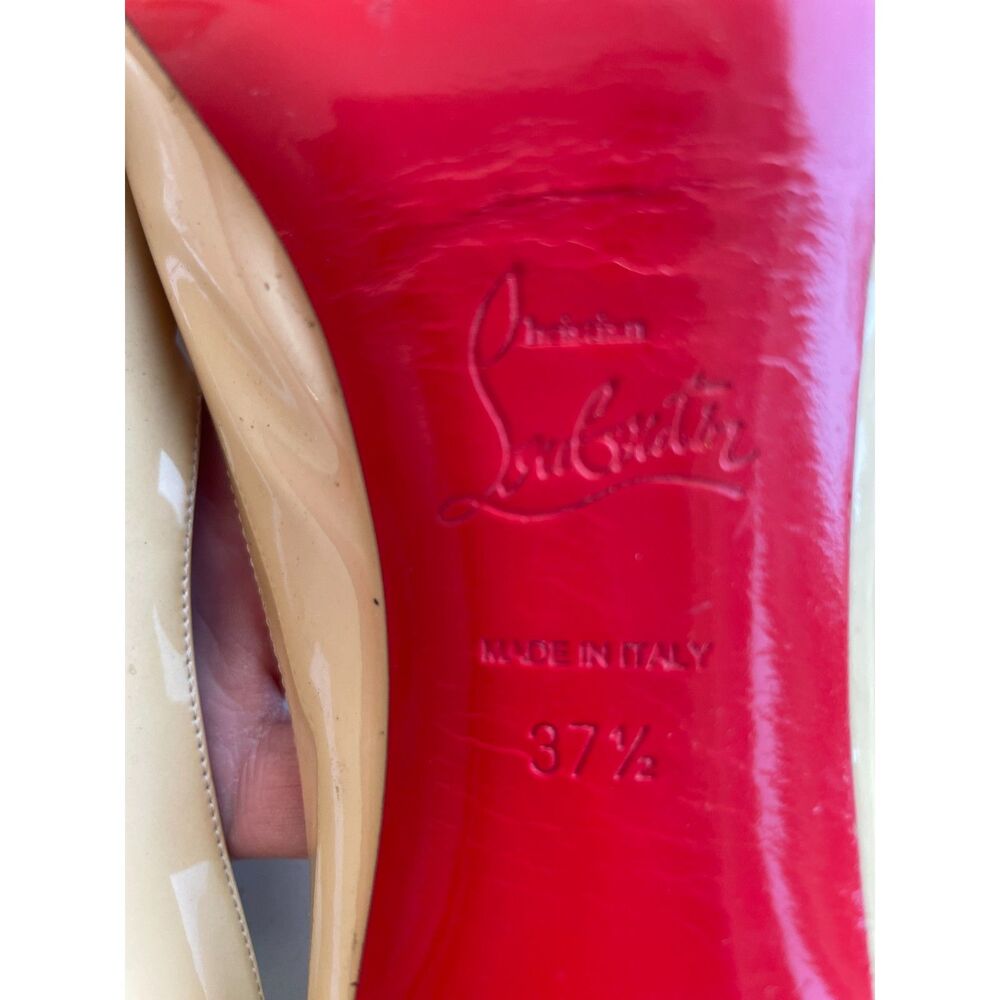~ Christian Louboutin Authentic Pumps 37.5 Flaws Heels 3" PeepToe 7.5 Very Privé